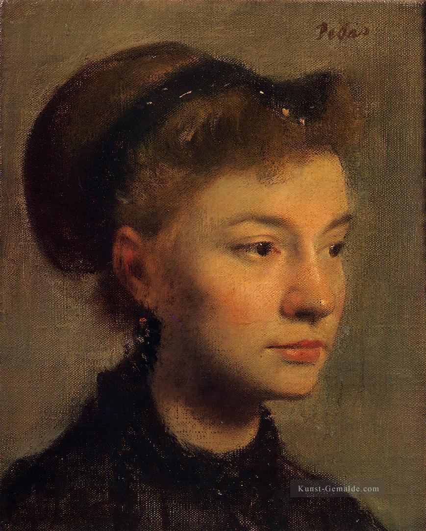 Kopf einer jungen Frau Edgar Degas Ölgemälde